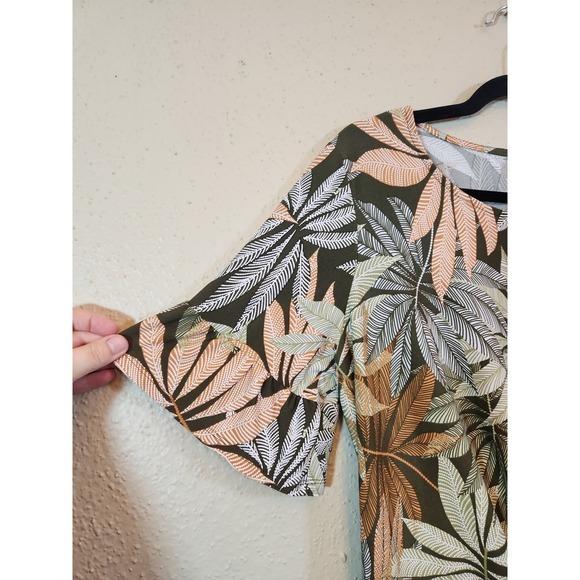 Ruby Rd. Womens Multicolor Tropical Hawaiian Print Stretch Blouse Size Petite XL - Picture 2 of 6